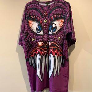 Club Exx Neon Nightmares Oversized Rave Monster Shirt XL